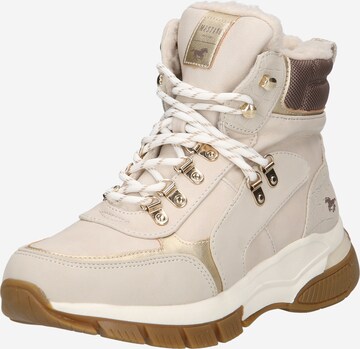 MUSTANG Schnürstiefelette in Beige: predná strana