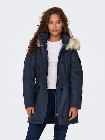 ONLY Winterparka in Blauw: voorkant