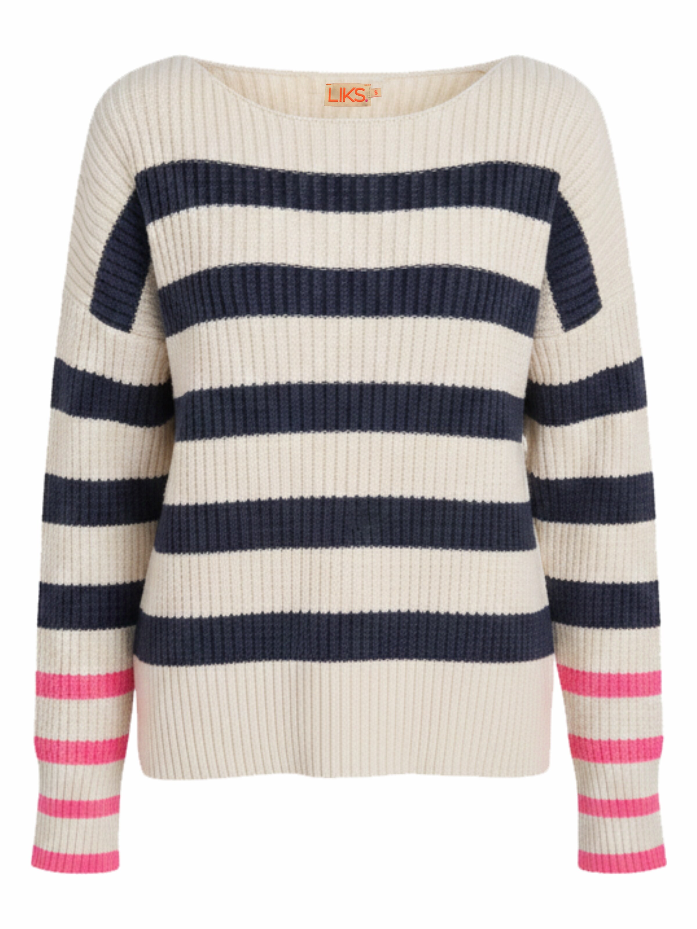 LIKS. Munich Pullover 'Strickpullover Streifen'‌‌ in Blau: Vorderseite