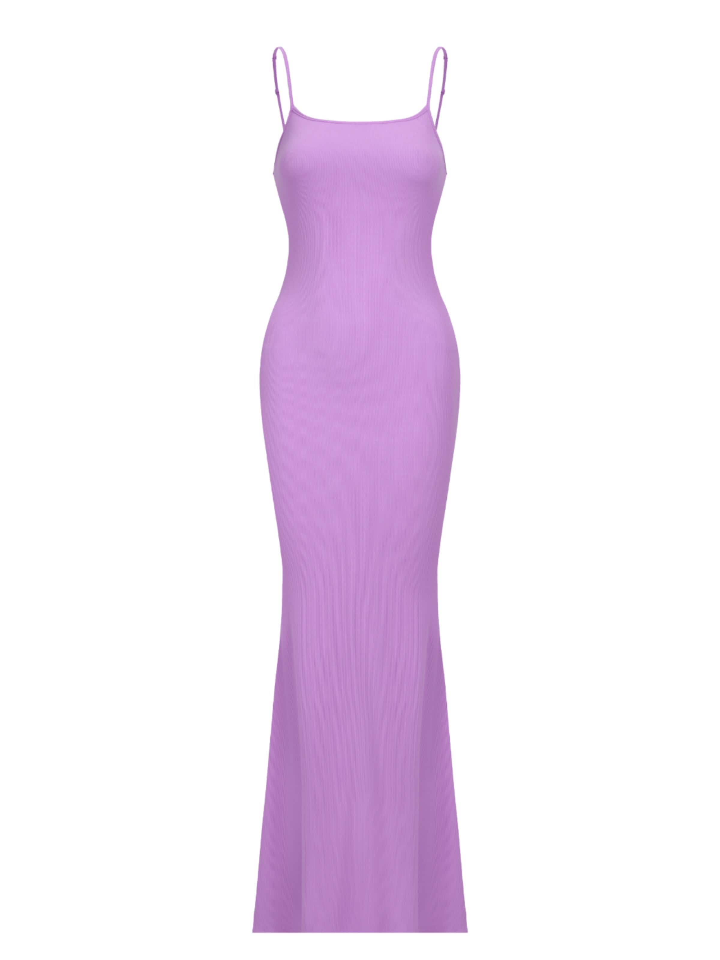 cfab (formerly creamy fabrics) Jurk 'Ribbed Cami Maxikleid' in Lila: voorkant