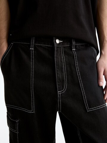 Pull&Bear Loosefit Jeans in Schwarz