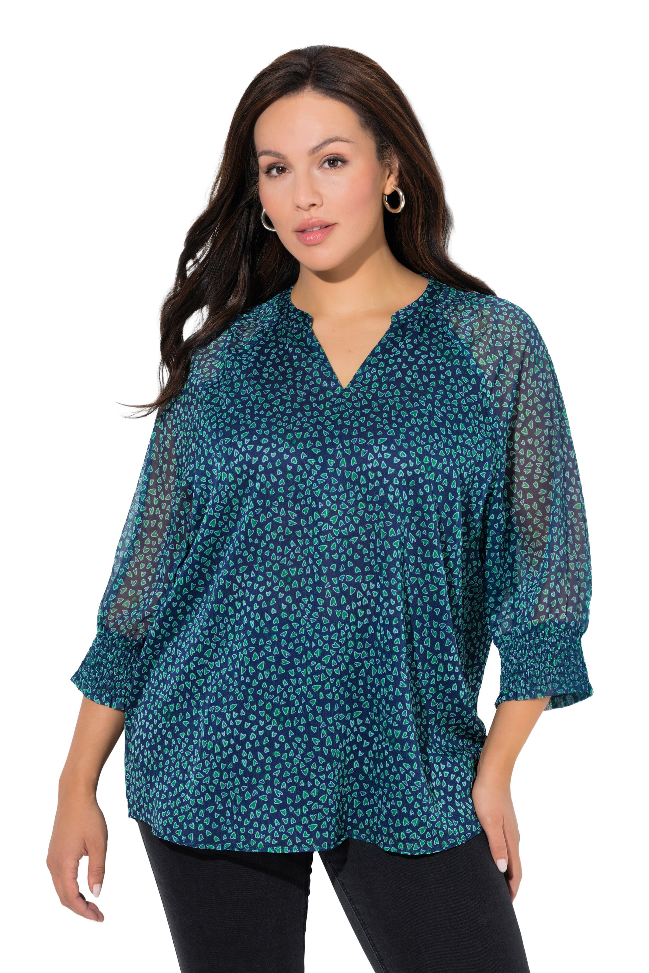 Ulla Popken Bluse in Blau: Vorderseite