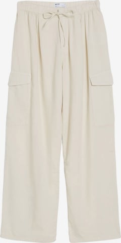 Pantalon cargo Bershka en beige : devant