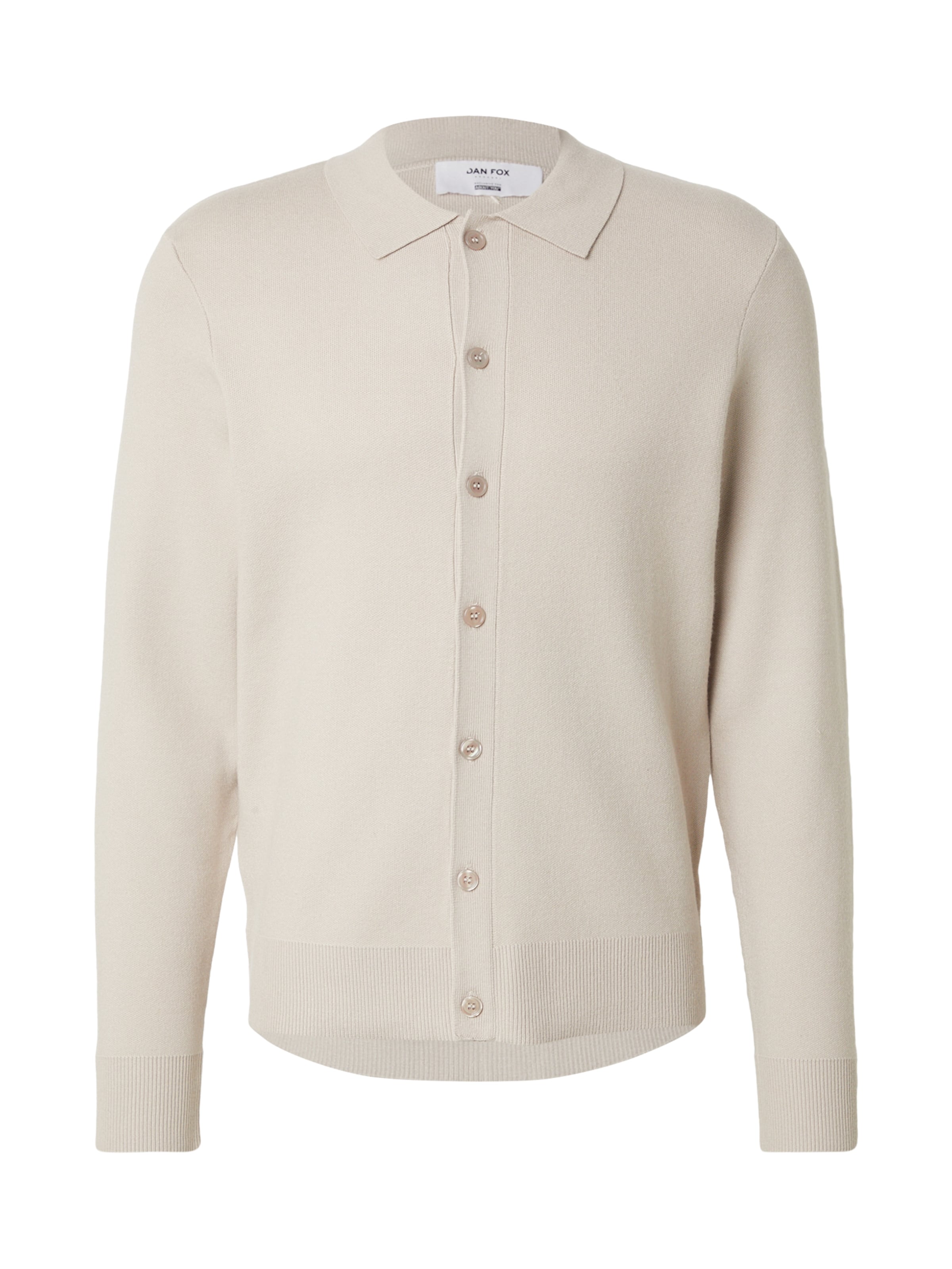 pelēks DAN FOX APPAREL Adīta jaka &#x27;Berat&#x27;: no priekšpuses