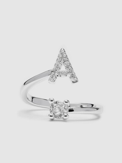 Luxenter Ring 'Alphabet A'‌‌‌‌‌‌‌‌ in silbergrau, Produktansicht