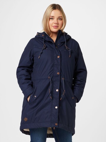 Parka di mezza stagione 'CANNY' di Ragwear Plus in blu: frontale