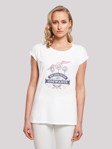 T-shirt 'Harry Potter Quidditch At Hogwarts' F4NT4STIC en blanc : devant