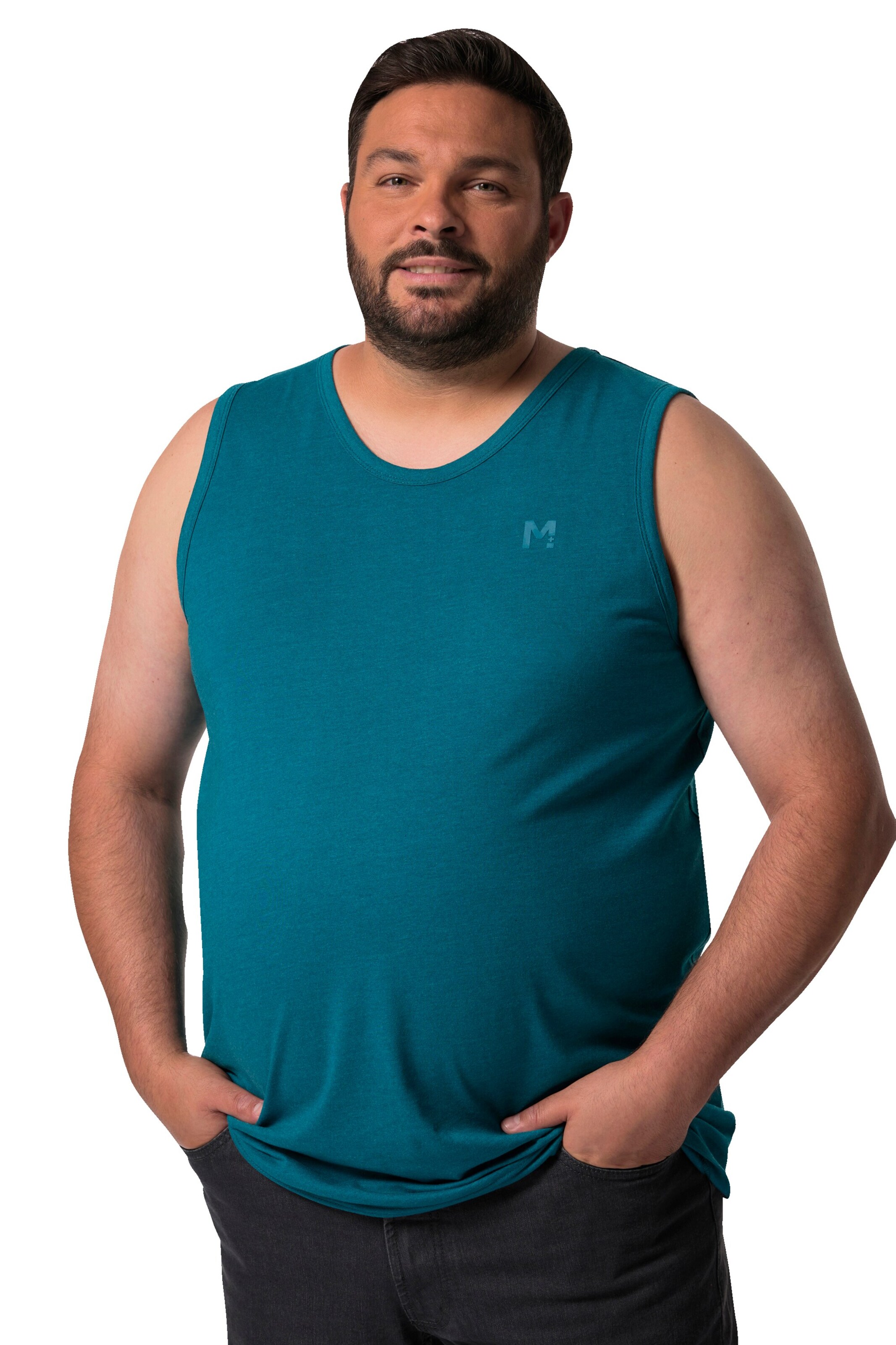 Men Plus Tank Top in Blau: Vorderseite