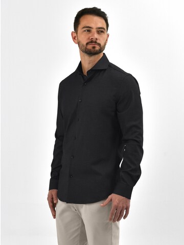 Vercate Slim Fit Businesshemd 'No. 4' in Grau