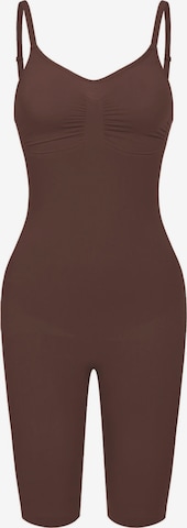 cfab (formerly creamy fabrics) Shapingbody 'Bodysuit Sculpting Shapewear mit Shorts' in Bruin: voorkant