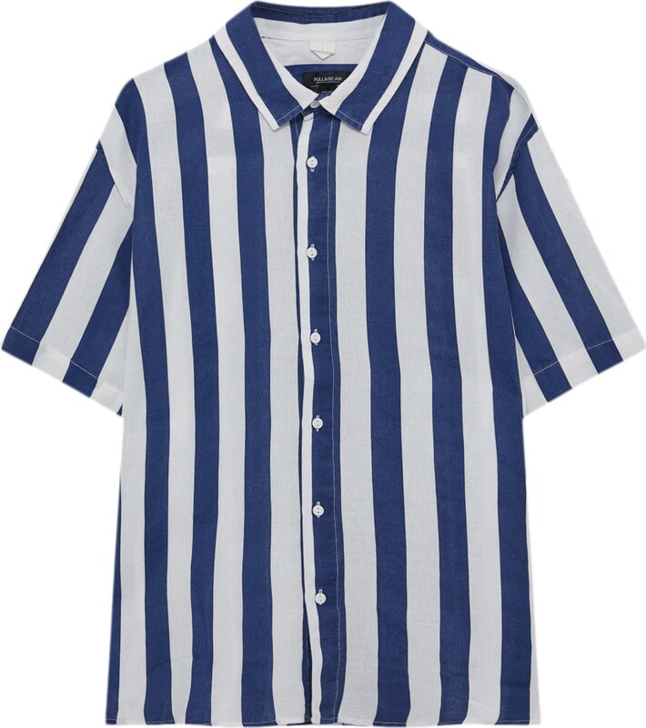 Pull&Bear Comfort Fit Hemd in Navy Pull&Bear Comfort Fit Hemd in Navy