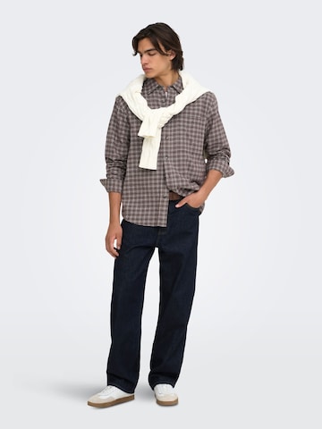 Comfort fit Camicia 'ONSGUDMUND' di Only & Sons in marrone