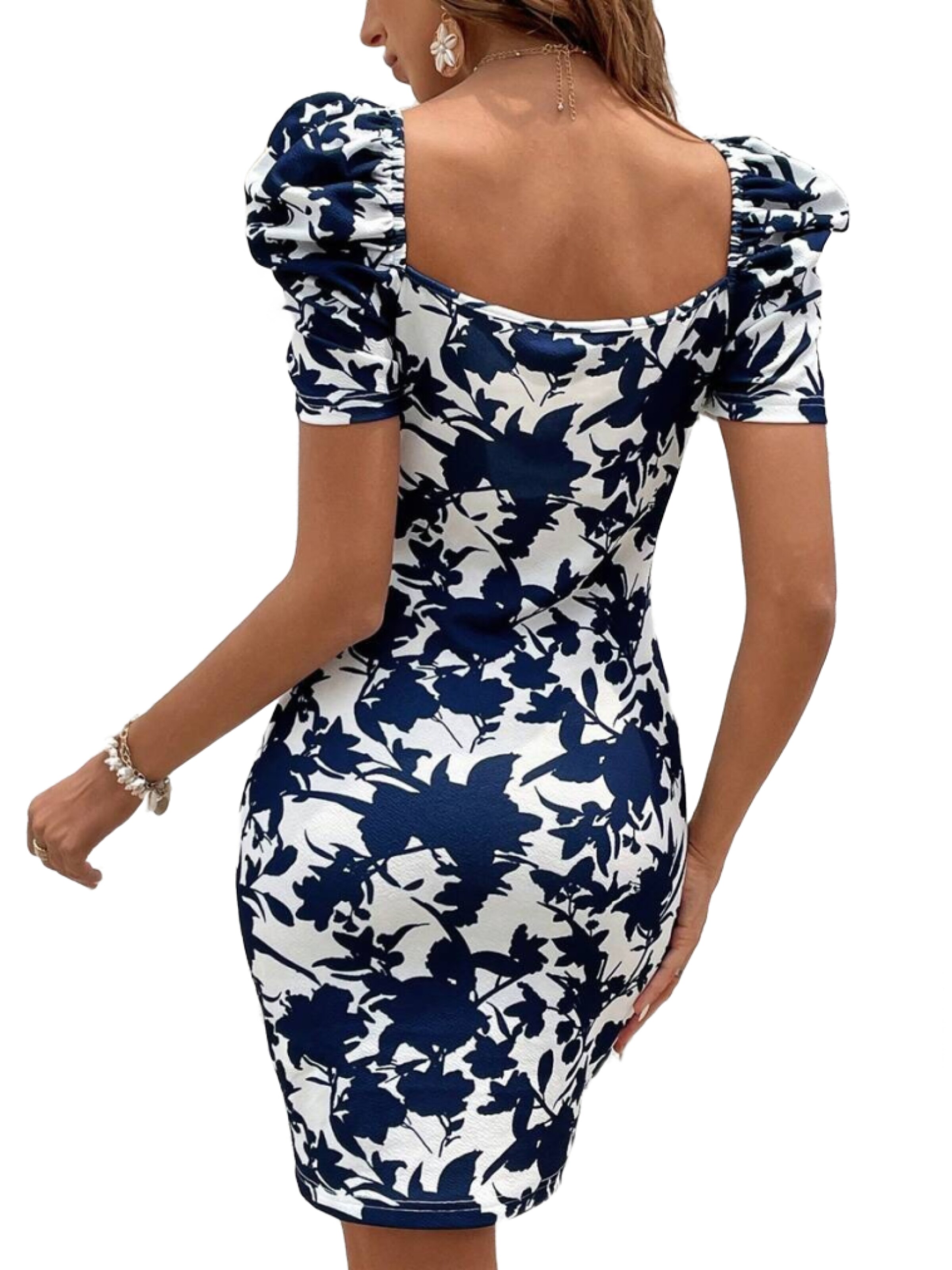 Robe de cocktail JANE's en bleu