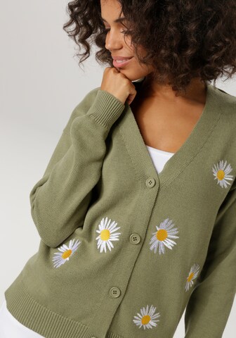 Aniston CASUAL Knit Cardigan in Green