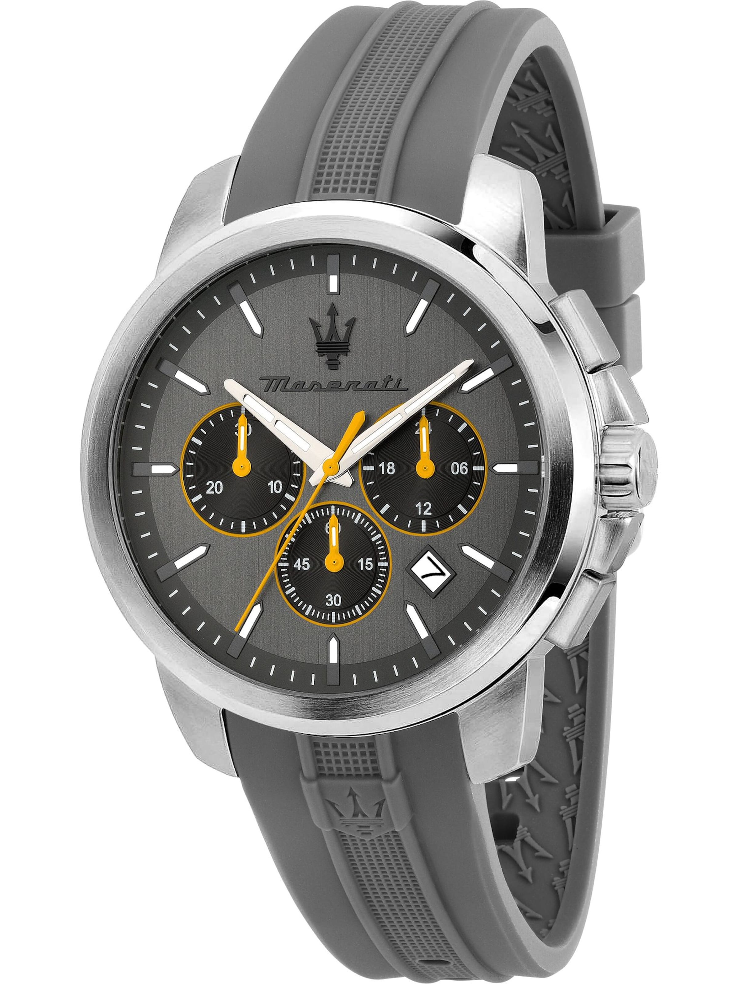 Maserati Uhr in Grau: Vorderseite