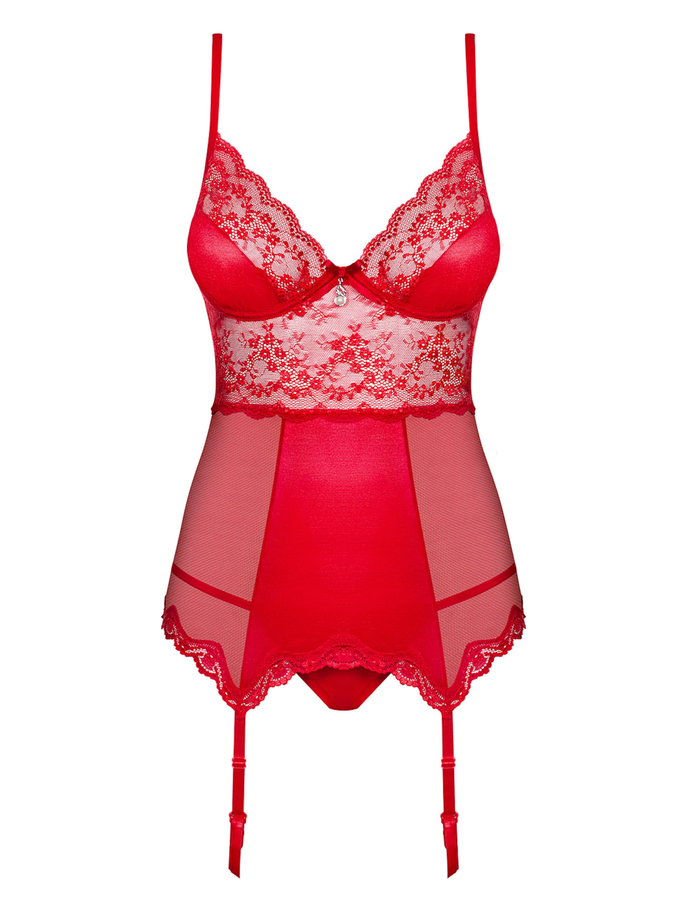 Obsessive Negligee '2-tlg. Strapshemd Set Lovica' in Red: front