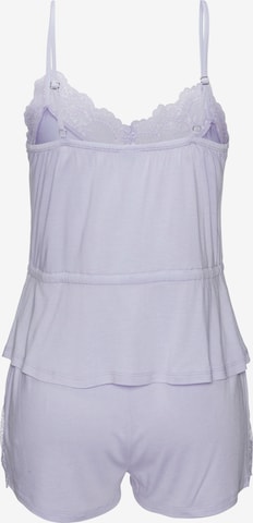 LASCANA - Pijama de pantalón corto en lila