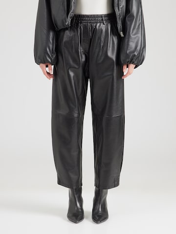 OAKWOODregular Hlače - crna boja: prednji dio