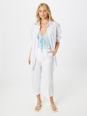 Sisley Loose fit Pleated Pants in White