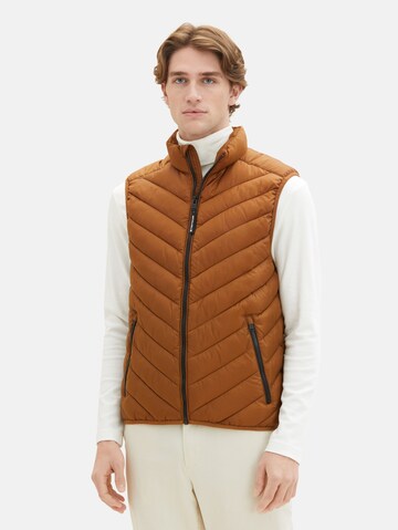 Gilet TOM TAILOR en marron : devant