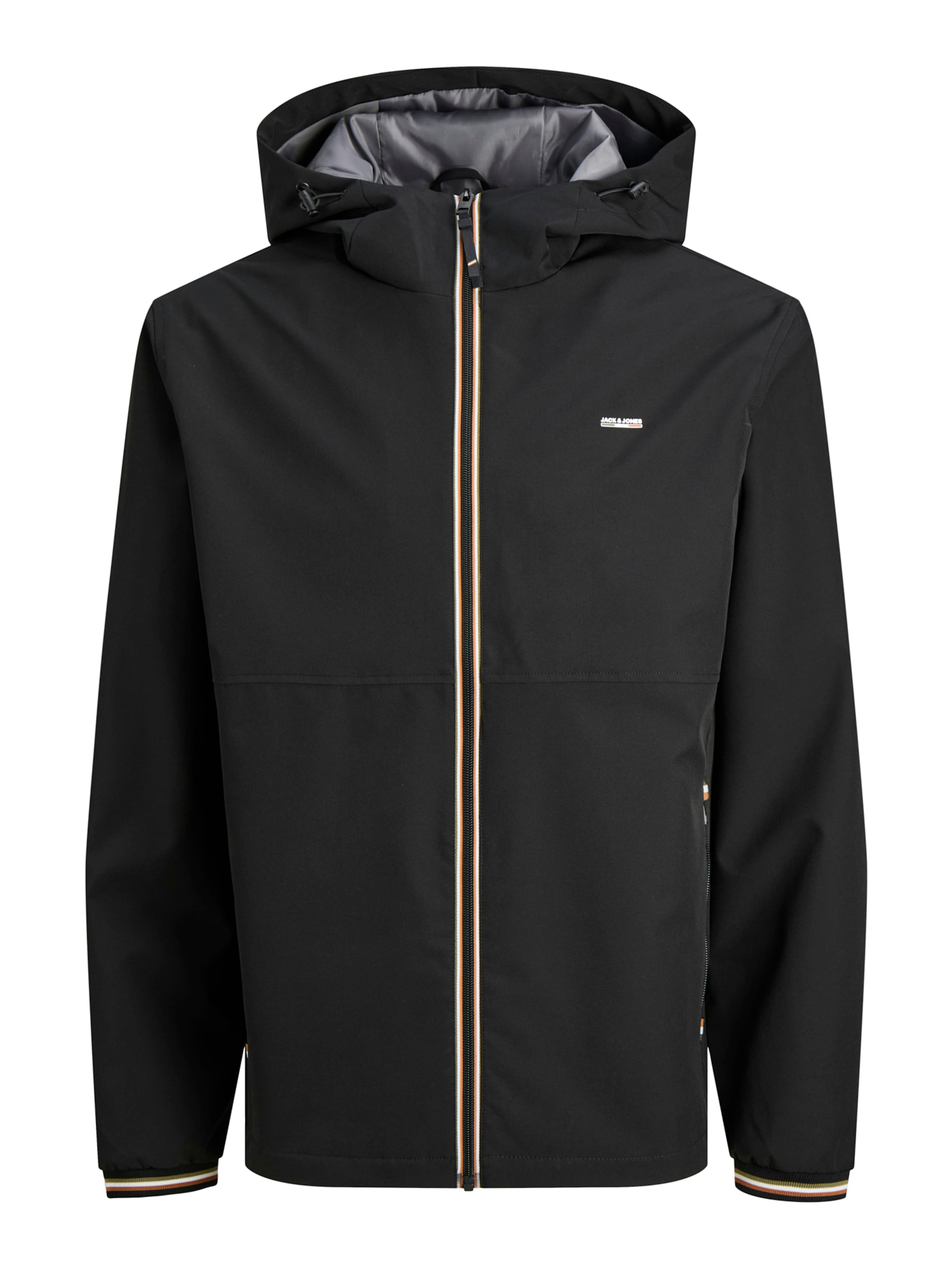 JACK & JONES Φθινοπωρινό και ανοιξιάτικο μπουφάν 'JPRBLUALVES' σε μαύρο: μπροστά