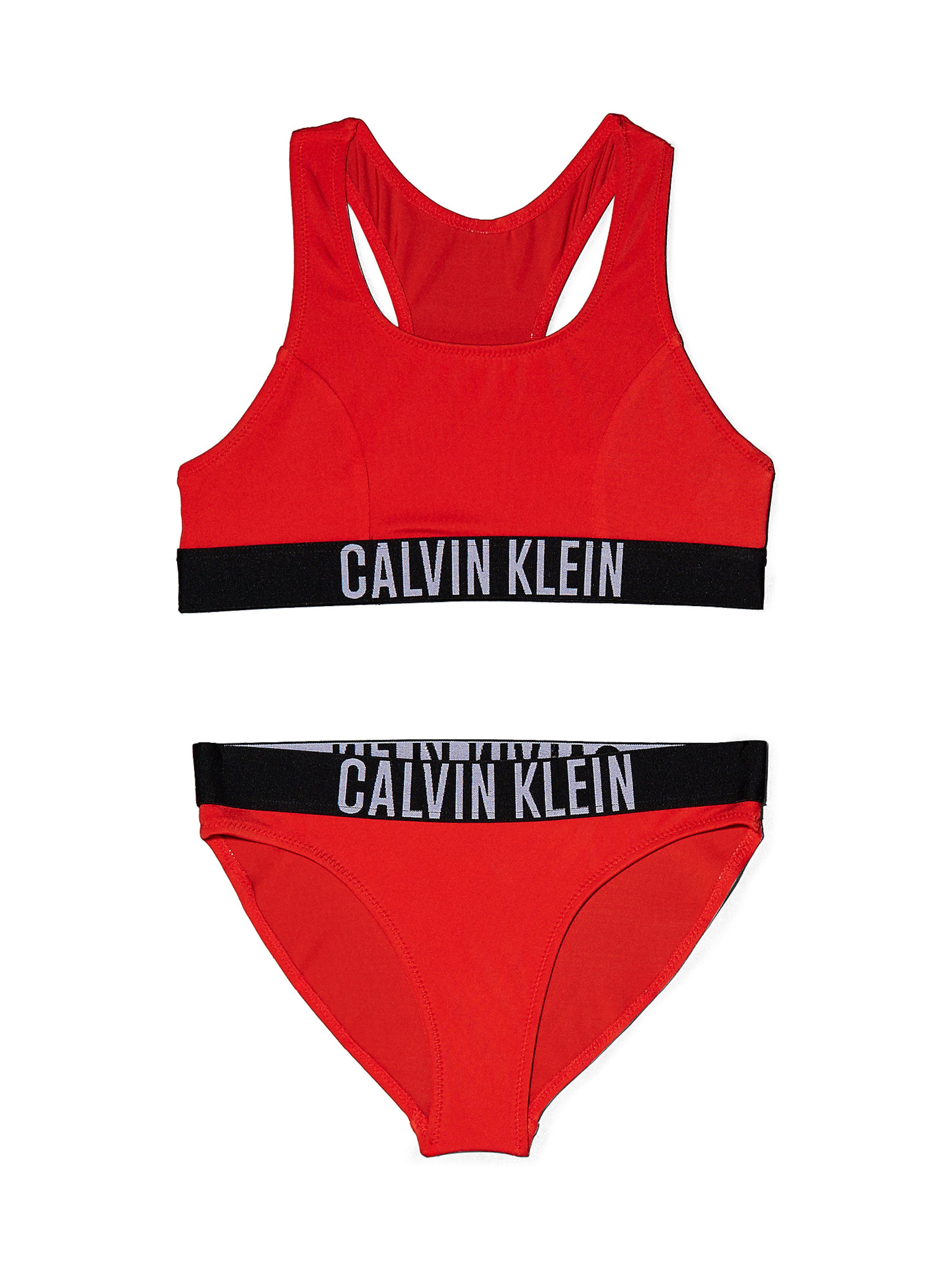 Calvin Klein Swimwear Bustier Bikini in Rood: voorkant