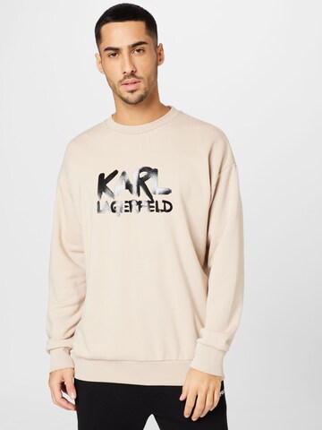 Sweat-shirt Karl Lagerfeld en beige : devant