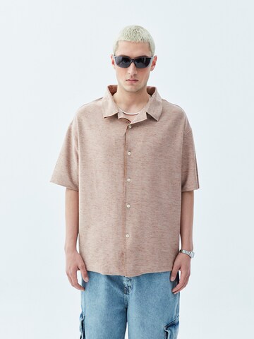VAMOS CLO Button Up Shirt 'Minneapolis' in Brown: front
