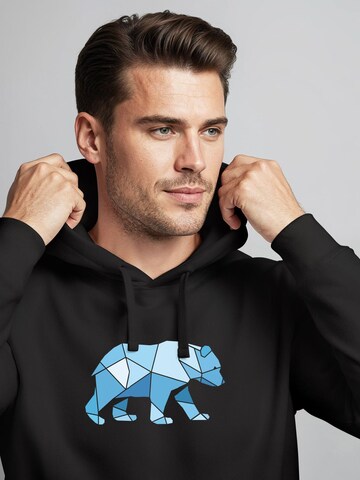 Neverless Sweatshirt 'Bär Polygon Blau'‌ in Schwarz