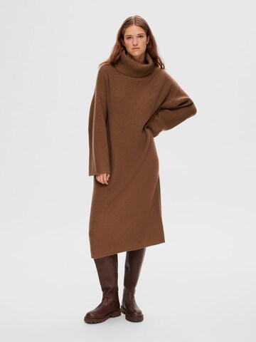 SELECTED FEMME Knitted dress in Brown