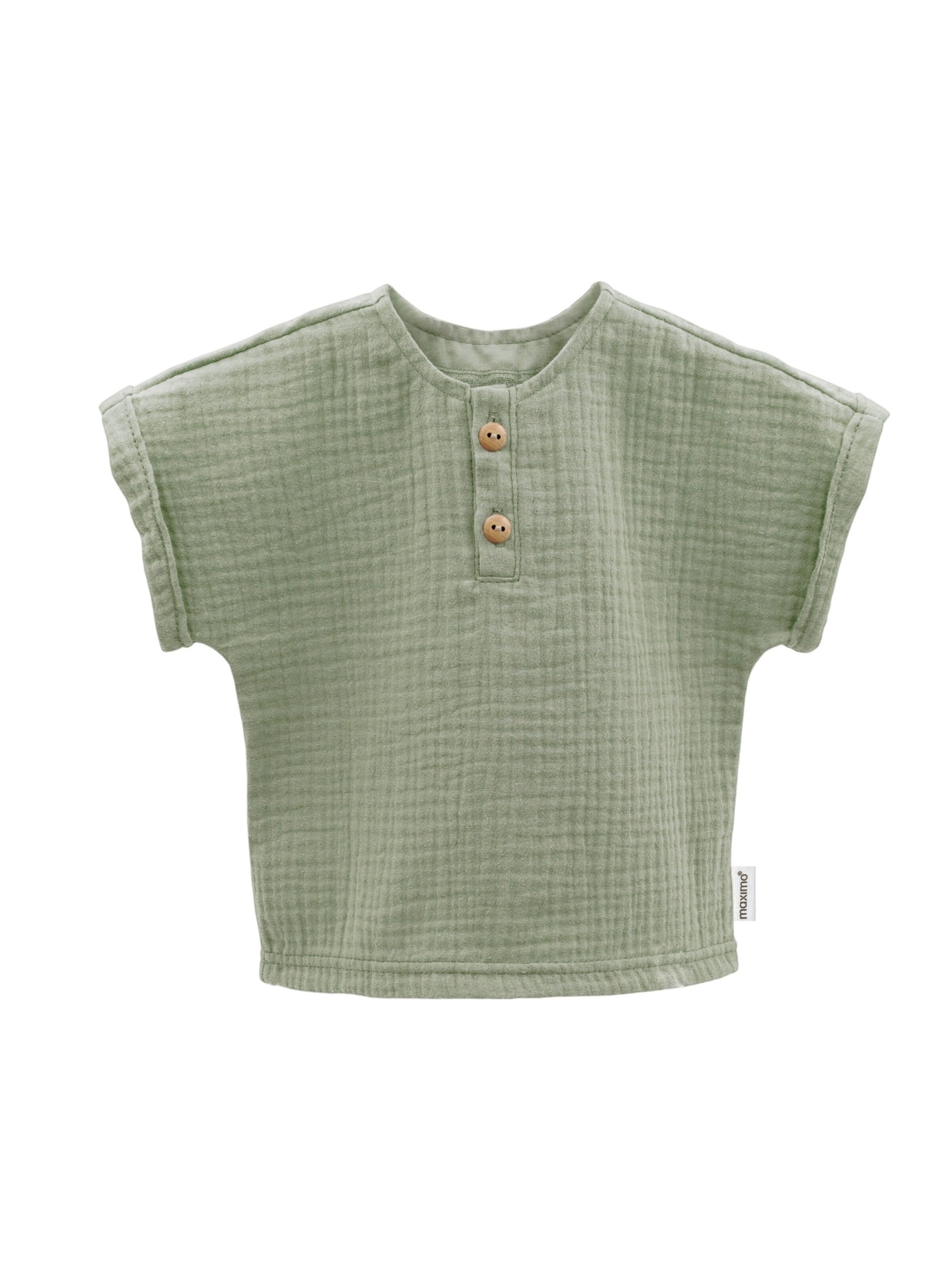 MAXIMO Shirt 'GOTS BABY BOY-Hemd, Kurzer Arm Musselinstoff' in Green: front