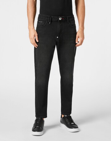 Philipp Plein - regular Vaquero en negro: frente