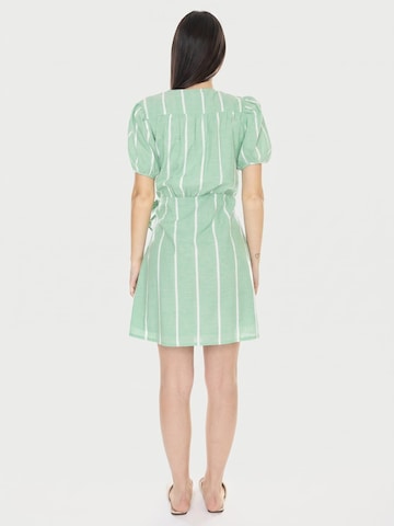 wild pony Sukienka 'Vestido Corto Cruzado con Estampado de Rayas Green Dress' w kolorze zielony