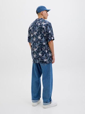 JACK & JONES Классический крой Рубашка 'JJEJeff Tropical' в Синий