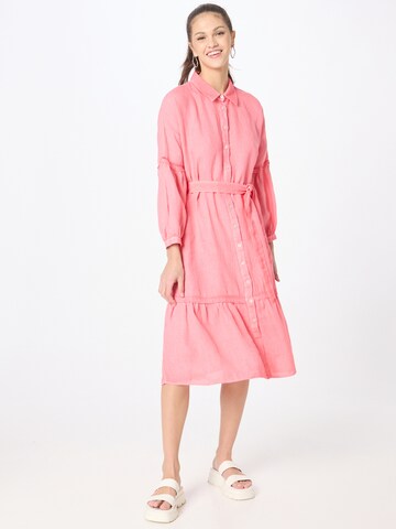 120% Lino Shirt Dress in Pink: front