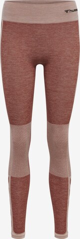 Hummel Skinny Sportbroek in Rood: voorkant