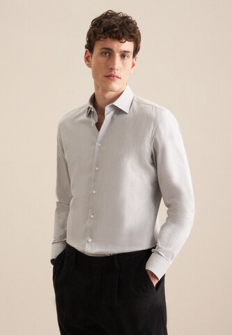 SEIDENSTICKER Slim fit Business shirt in Grey: front