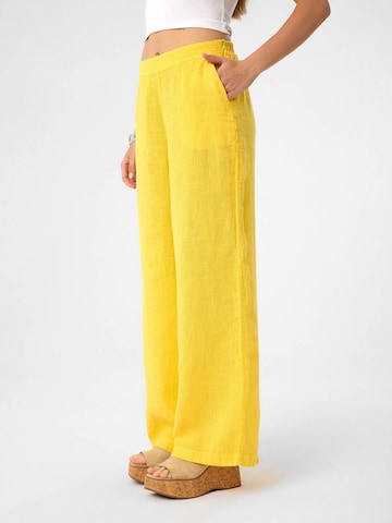 DIMI Wide leg Pants 'Weite Damen Leinenhose' in Yellow