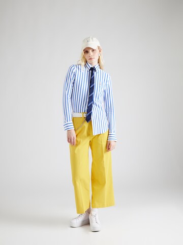 Wide leg Pantaloni cu dungă de la Polo Ralph Lauren pe galben