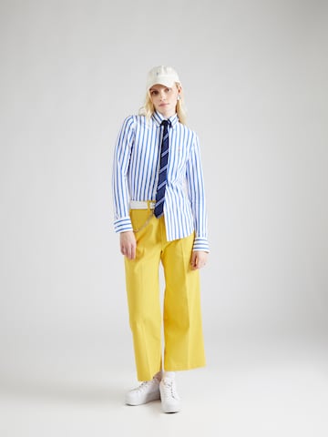 Wide Leg Pantalon à plis Polo Ralph Lauren en jaune