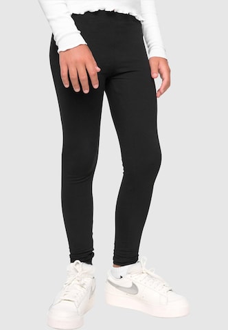 Urban Classics Skinny Leggings in Black: front