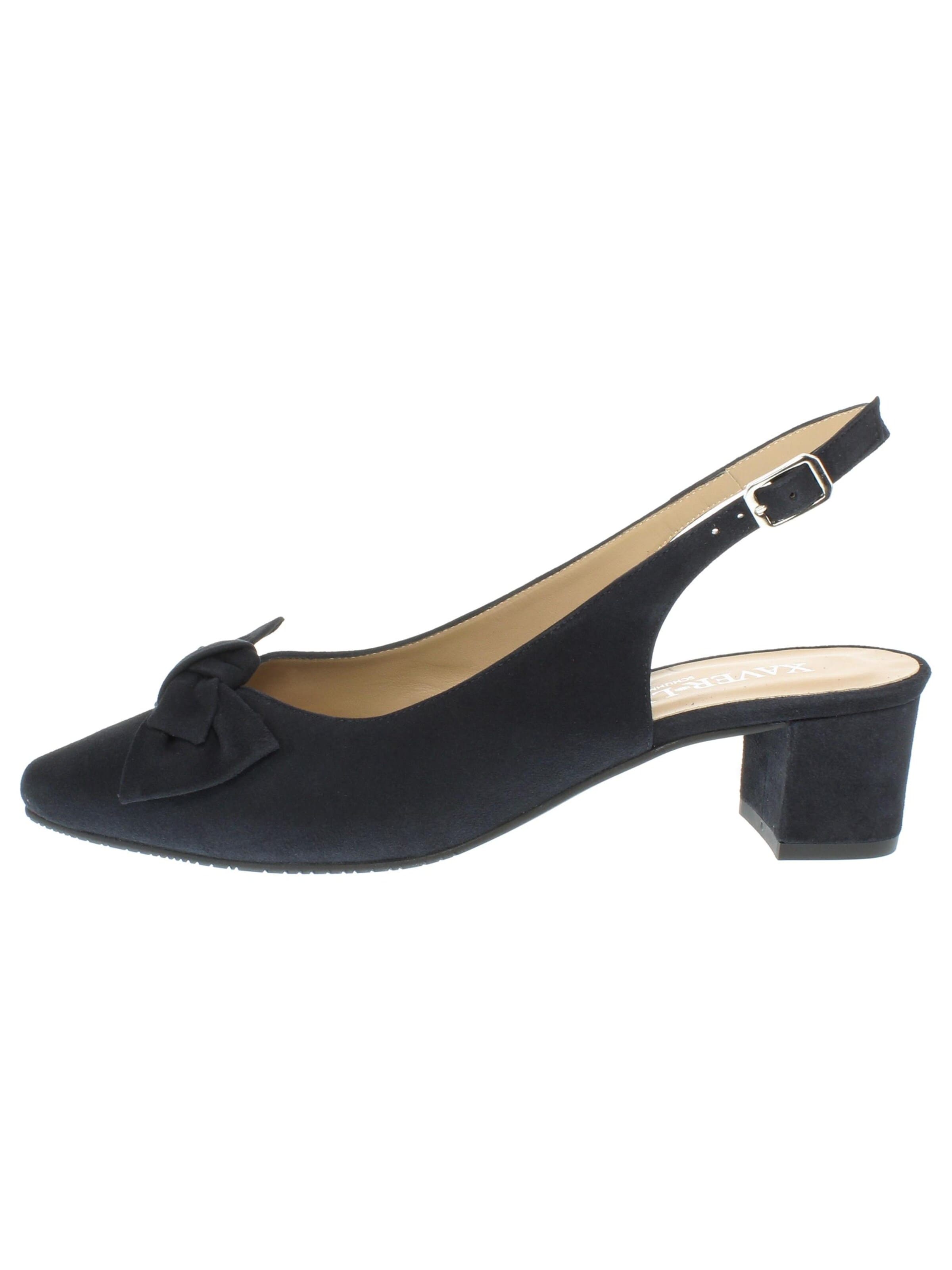 XAVER LUIS Schuhmanufaktur Slingpumps 'ISAR'‌‌‌‌‌‌‌‌ in Blau: Vorderseite