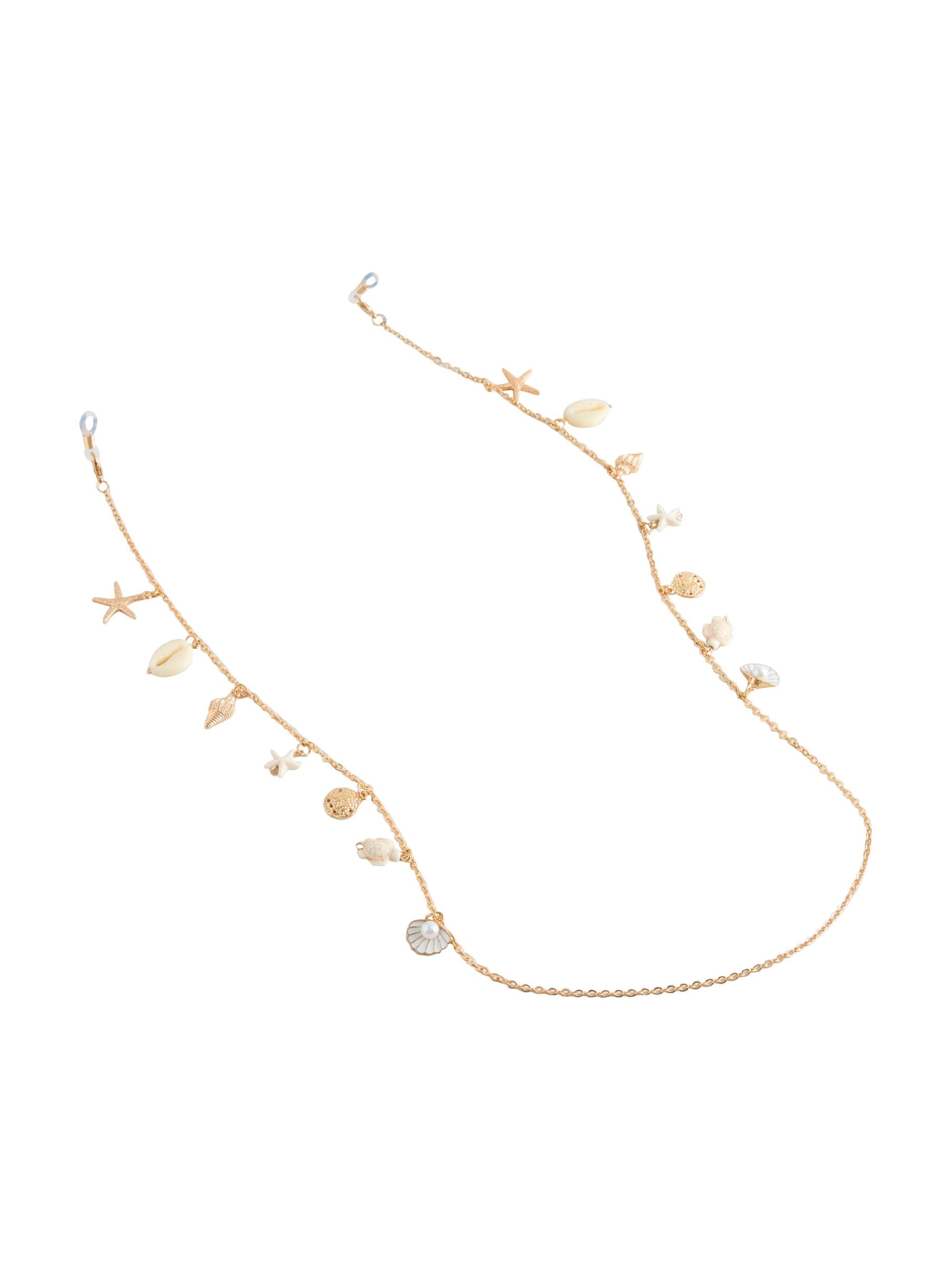 Next Brillenkette in One Size in gold / perlweiß, Produktansicht