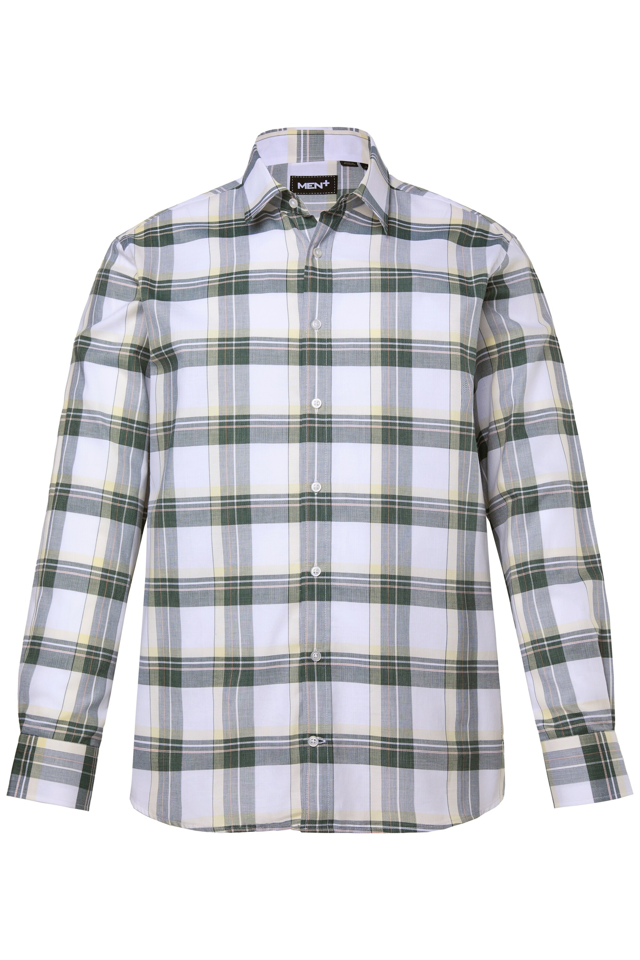 Men Plus Comfort fit Overhemd in Groen: voorkant