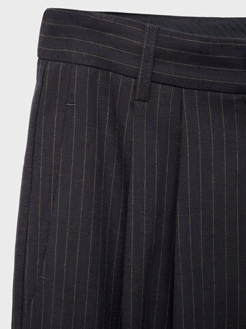 MANGO Wide Leg Bukser med lægfolder 'BALI' i blå