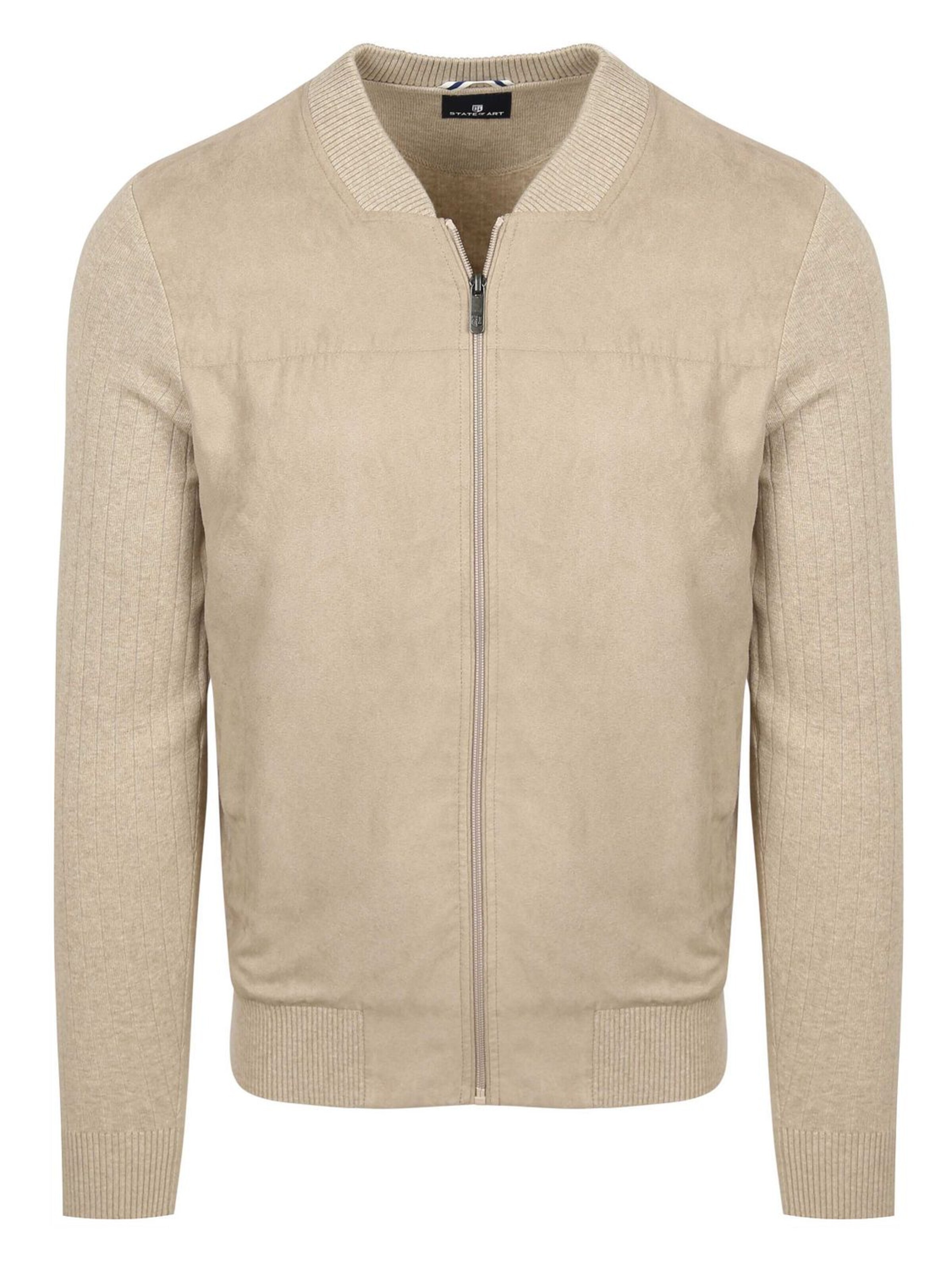 State of Art Gebreid vest in Beige: voorkant