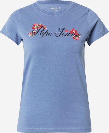 Pepe Jeans Μπλουζάκι 'FLORAL I' σε μπλε: μπροστά