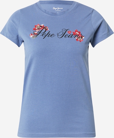 Marškinėliai 'FLORAL I' iš Pepe Jeans, spalva – safyro / rausvai raudona / melionų spalva / juoda, Prekių apžvalga