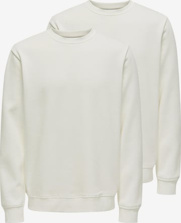Only & Sons Sweatshirt 'Connor' in Weiß: Vorderseite
