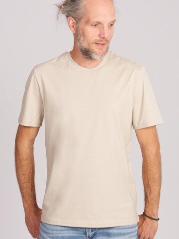 Life-Tree Shirt 'Organic Basic Desert Dust' in Beige: front